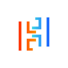 Letter h logo design vector