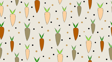 carrots vector seamless pattern illustration