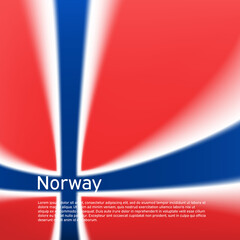 Norway flag background. Blurred pattern in the colors of the Norwegian flag. National poster, banner of norway. State cover, business booklet, flyer. Vector design