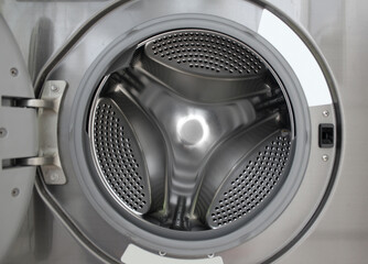 Inside of the washing machine drum .