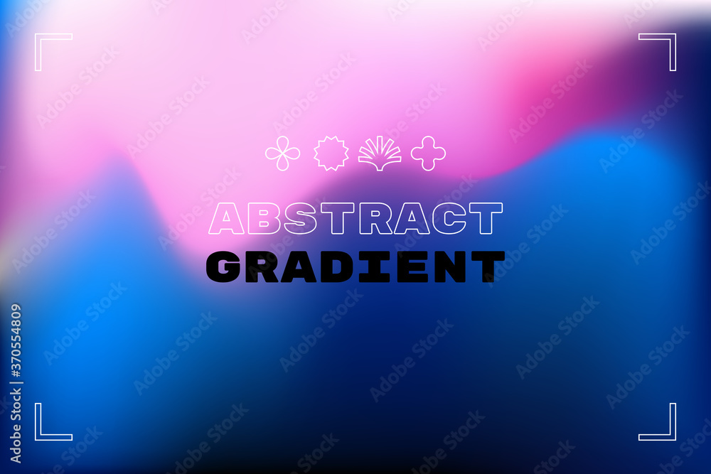 Poster vector abstract design template and illustration in trendy bright gradient colours with copy space f