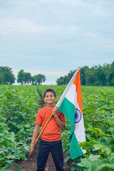 Indian child celebrating Independence or Republic day of India