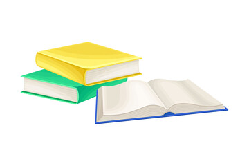Pile of Books as Manufactured Product Vector Illustration