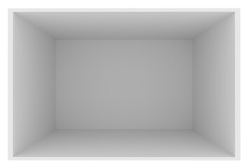 Empty white room 3d rendering illustration front view