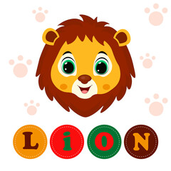 Cute cartoon lion. Can be used for kid's clothing. Use for print, surface design, fashion wear. For design of album, scrapbook, card and invitation
