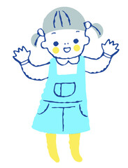 手を振る女の子