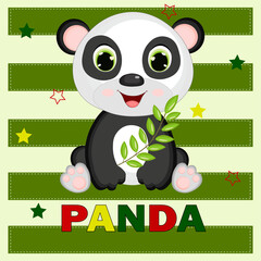Obraz premium its a panda. So cute panda. Can be used for kid's clothing. Use for print, surface design, fashion wear. Adorable character for design of album, scrapbook, card and invitation