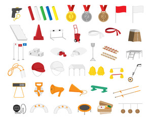 Athletic meet illustration material set