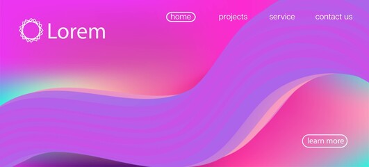 Colorful Lucid Gradient Overlay. Landing Page, Pink, Purple Background. Trendy 