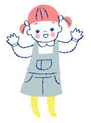 手を振る女の子