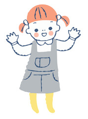 手を振る女の子