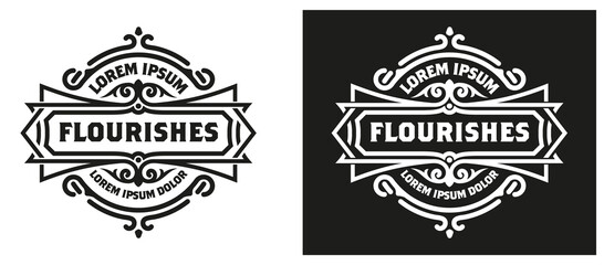 Vintage Luxury Logo / Label Template Design for Label, Frame, Product Tags. Retro Emblem Design. Vector illustration