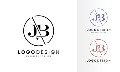 Minimalist flat initial JB, JE & BL letter logo design vector template for your company business 