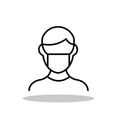 Man with respiratory mask icon in trendy flat style. Respiratory mask symbol for your web site design, logo, app, UI Vector EPS 10.