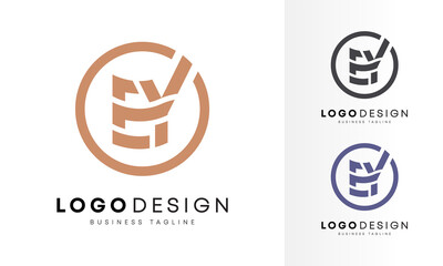 Minimalist, flat and initial EY letter logo design vector template for your company business