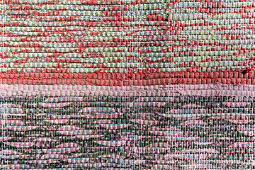 texture woven from colored rug flaps.