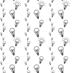 Fototapeta na wymiar Seamless light bulb pattern on white background