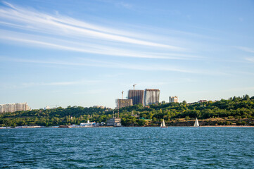 Fototapeta premium Sea. View of the city of Odessa. Beautiful landscape