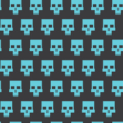 Seamless pattern with skulls. Ornamental background. Vector illustration. Endless texture.