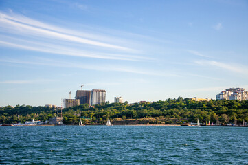 Naklejka premium Sea. View of the city of Odessa. Beautiful landscape