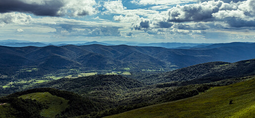Panorama of the mountains in the Bieszczady. © K.Miłkowski