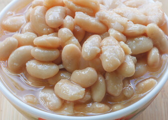 white beans in a plate close-up
