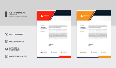 Abstract letterhead design modern business letterhead design template