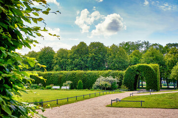 Summer evening in the public palace gardens of Schwerin.