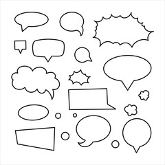 Set of comic speech bubbles. Vector illustration on a white background. Empty speech bubbles icons and elements.