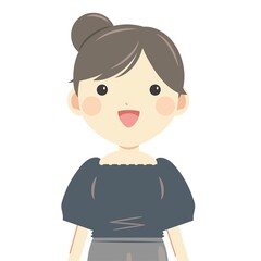 笑顔の女性 上半身・夏服半袖