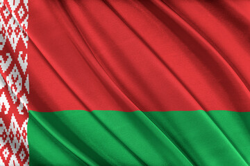 Colorful Belarus flag waving in the wind. 3D illustration.