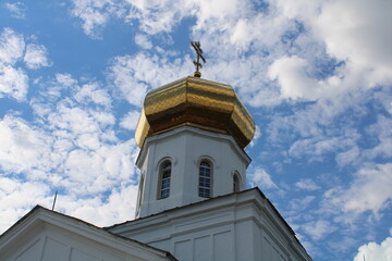Fototapeta na wymiar orthodox church in the sky