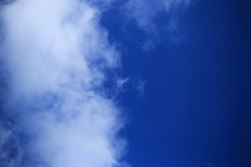 Blue sky with white clouds.