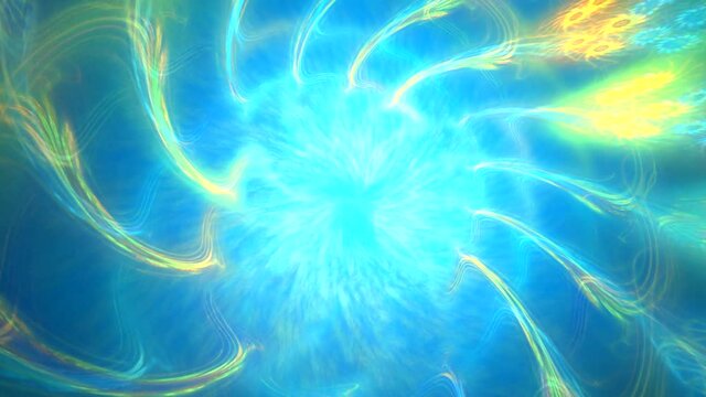 The rotation of the blue spirals. High detailed.