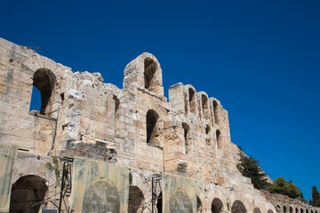 Odeon of Herodes Atticus on the west slopes of the Acropolis, Athens, Greece