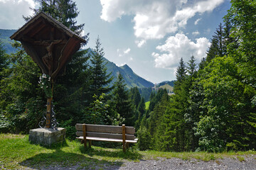 Wegkreuz bei Damüls im Bregenzerwald, Vorarlberg, Österreich