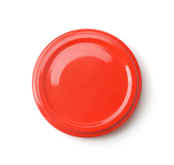Top view of red blank jar lid