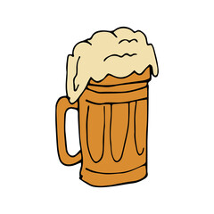 Beer mug drink doodle vector icon