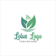 lotus logo design template silhouette vector