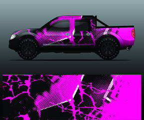 Naklejka premium truck and vehicle Graphic vector. Racing background for vinyl wrap and decal