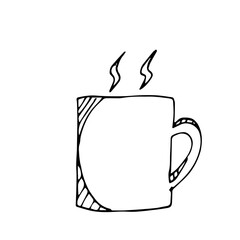 Coffee drink icon on hand drawn style