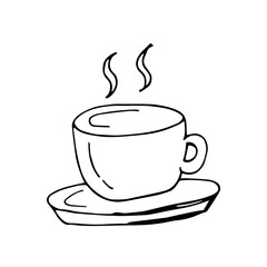 Coffee drink icon on hand drawn style