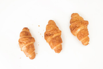 croissant, isolated white background. breakfast concept