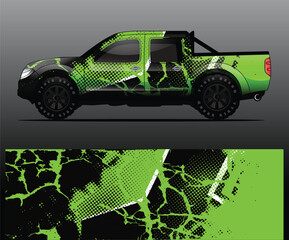 truck and vehicle Graphic vector. Racing background for vinyl wrap and decal