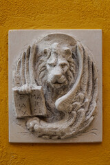 Venice (Italy). Detail of a relief in a house in the city of Venice