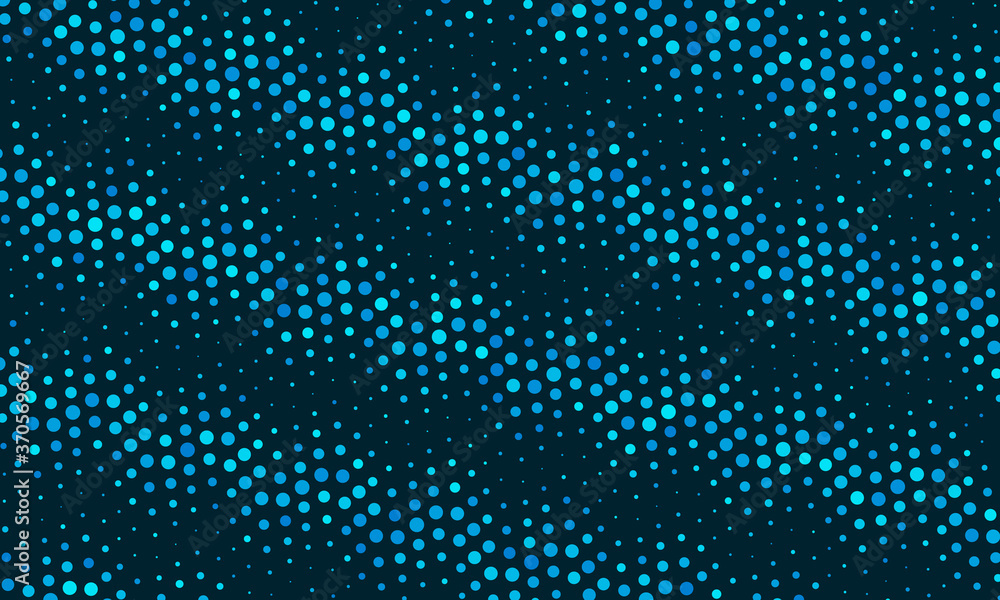 Poster abstract sea background in halftone design. waves pattern with dots.