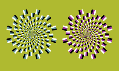 abstract optical illusion spiral with halftone effect