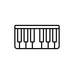 Piano keys, vector linear icon.