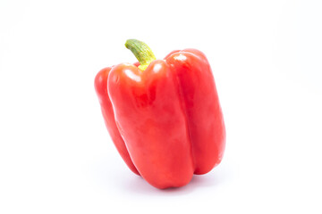 The red bell pepper isolated on a white