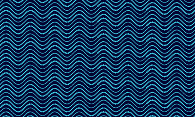 abstract sea waves background with lines in halftone blue dots